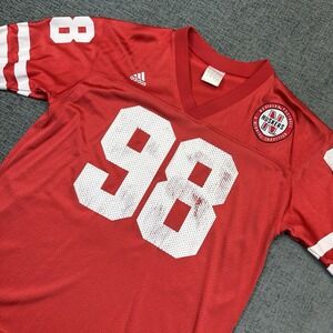 Nebraska Cornhuskers Football Jersey Mens Medium Red #98 Adidas